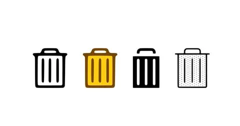  Bin icon set in different styles. Bucket symbol vector illustration isola... Stock Photos
