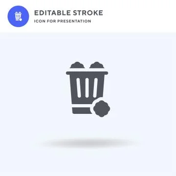 Bin icon vector, filled flat sign, solid pictogram isolated on white, logo Illustrazione stock