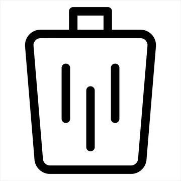 Bin line icon vector illustration isolated on white background Stock Illustration