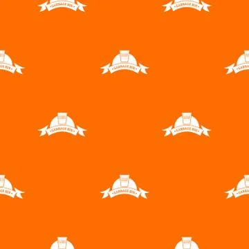 Bin office pattern vector orange Stock Illustration