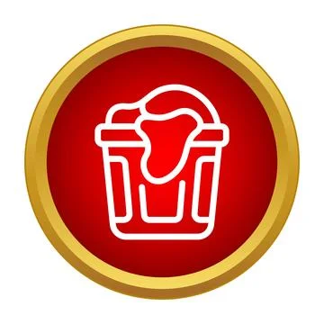 Bin overflowing with spilled liquid waste icon Stock Illustration