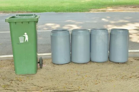 Bin in the park Foto stock