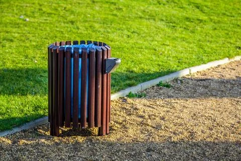 Bin in park Stock Photos