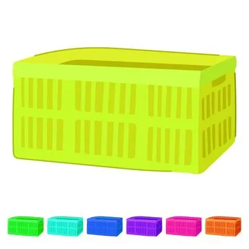 Bin plastic crate vector cartoon graphic Stock Illustration