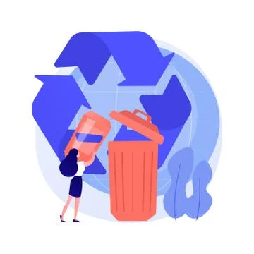 Bin for recyclable waste vector concept metaphor. Illustrazione stock