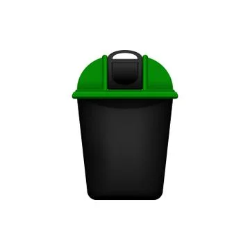 Bin, Recycle green small bin for waste isolated on white background, Green bi 스톡 일러스트