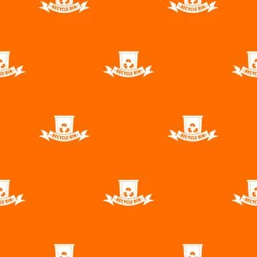 Bin recycle pattern vector orange 库存插图