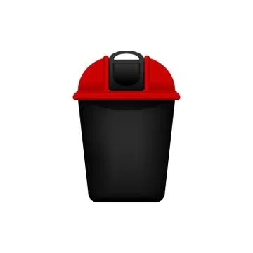 Bin, Recycle plastic red small bin for waste isolated on white background, Re Stock-Illustration