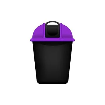 Bin, Recycle purple small bin for waste isolated on white background, Purple  Illustrazione stock