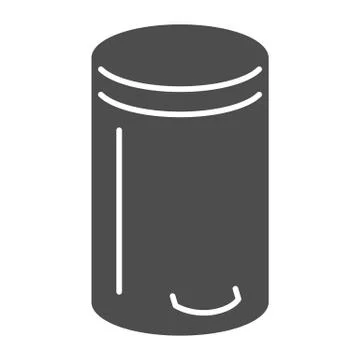 Bin solid icon, Kitchen appliances concept, Trash can sign on white background Stock Illustration