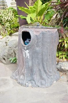 Bin like stump made by cement Stock Photos