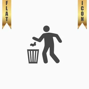 Bin symbol on  background Stock Illustration