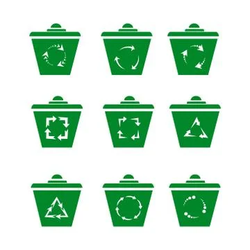 Bin symbol on white background Illustrazione stock