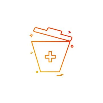 Bin trash bucket garbage dust-bin recycle-bin icon vector design Ilustración de archivo