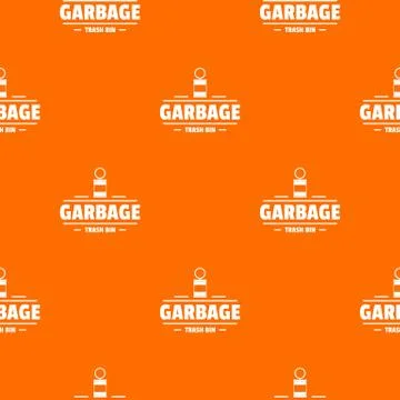 Bin trash garbage pattern orange 스톡 일러스트