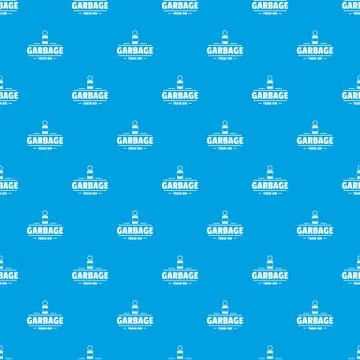 Bin trash garbage pattern seamless blue Illustrazione stock