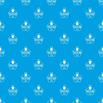 Bin trash pattern seamless blue 库存插图