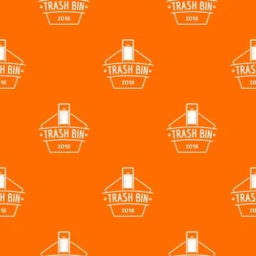 Bin trash pattern vector orange Stock Illustration