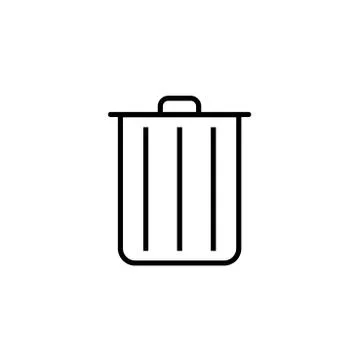 Bin vector icon solid grey Stock Illustration