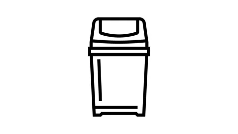 Bin waste sorting line icon animation Stock Footage 326129254