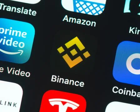 Binance app icon on Apple iPhone screen 写真素材