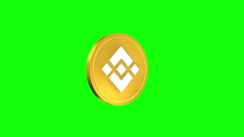 Binance Coin 3D Spining Animation Green Screen Видео 276164584