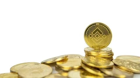 Binance coin isolated with copy space Stock Photos