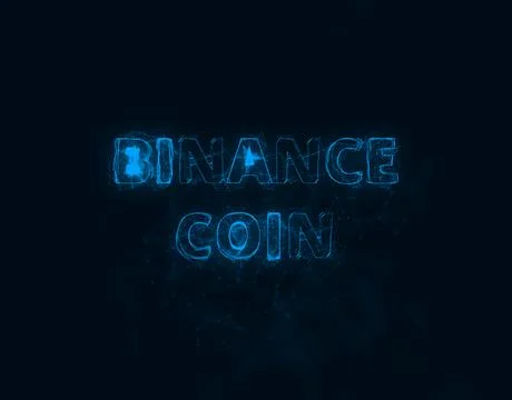Binance Coin title with plexus effect. Connected lines with dots. Lines title Illustrazione stock