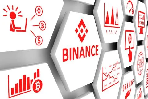 BINANCE concept cell background 3d illustration Stock Illustration