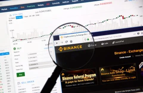 Binance cryptocurrency exchange Stock Photos