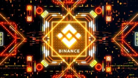Binance cryptocurrency exchange platform sign. Trading on blockchain technology Stock Illustration