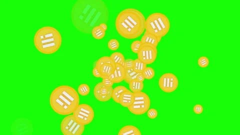 Binance USD BUSD tokens fall and pile up on green screen background. 스톡 동영상 316702237