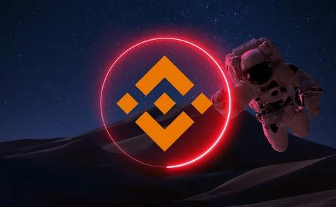 Binance USD Cryptocurrency. Binance coin growth chart on the exchange, chart Ilustração Stock