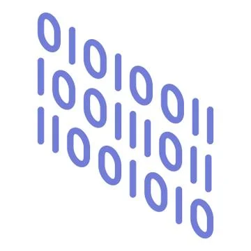 Binar code icon, isometric style Illustrazione stock