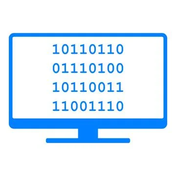 Binärcode und Monitor - Binary code and screen Binärcode und Monitor - Bin. 스톡 사진