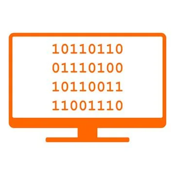 Binärcode und Monitor - Binary code and screen Binärcode und Monitor - Bin. Stock Photos