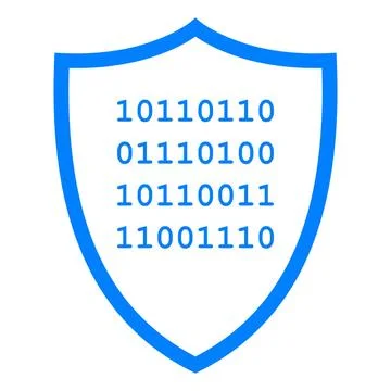Binärcode und Schild - Binary code and shield Binärcode und Schild - Binar. Stock Photos