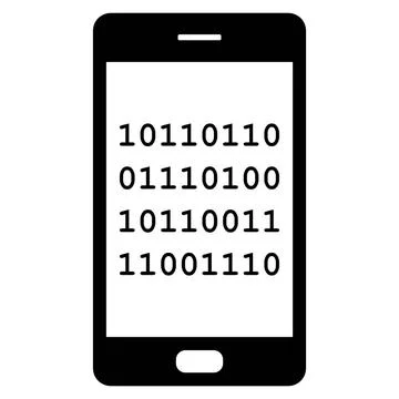 Binärcode und Smartphone - Binary code and smartphone Binärcode und Smartp. 写真素材