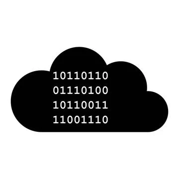 Binärcode und Wolke - Binary code and cloud Binärcode und Wolke - Binary c. Stock Photos