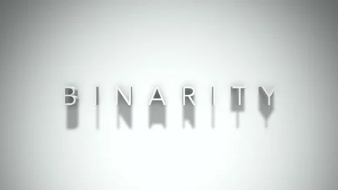 Binarity 3D title animation with shadows on a white background Stock Footage 296738367