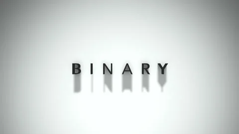 Binary 3D title animation matte black text on a white background Stock Footage 300715754