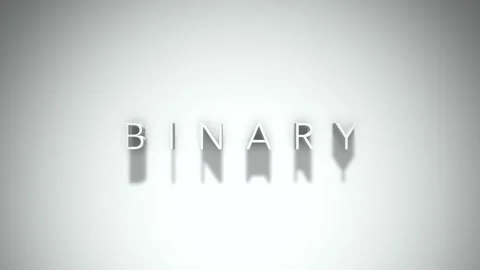 Binary 3D title animation with shadows on a white background Stock Footage 296528494