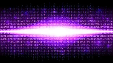 Binary abstract background with bright radiance in the digital space Stock Illustration