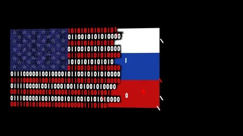 Binary American to Russian Flag Swap (Alpha) Stock Footage 79409951