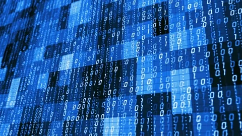 Binary and big data information flow scrolling Video stock 172136774