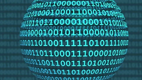 Binary and hex computer globe animation Stock Footage 293613738