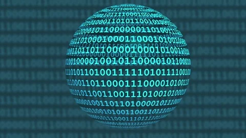 Binary and hex computer globe animation Stock Footage 294239813