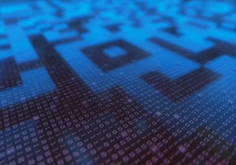 Binary And Quick Response Code Stock Illustration