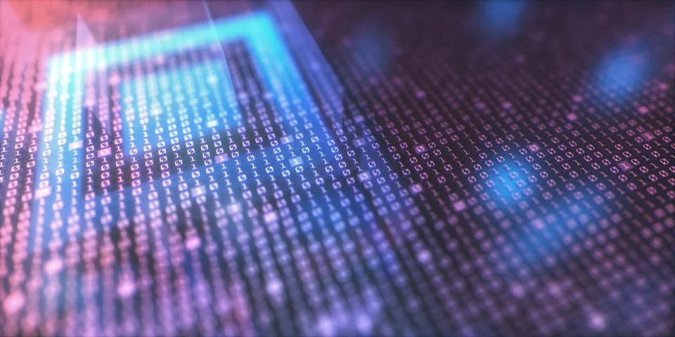 Binary And Quick Response Code Illustrazione stock