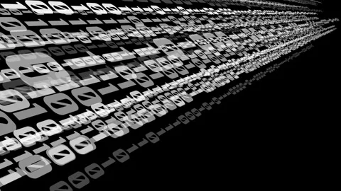 Binary animation brings the world of cyber space and digital communication Stock Footage 252078835